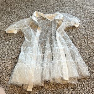 Sheer White Polka Dot Dress